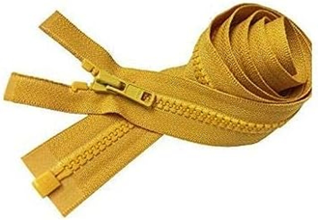 YKK - 36" Sport Vislon Jacket Zipper, YKK #5 Molded Plastic Separating - Medium Weight Made in USA (Topaz Gold #846)
